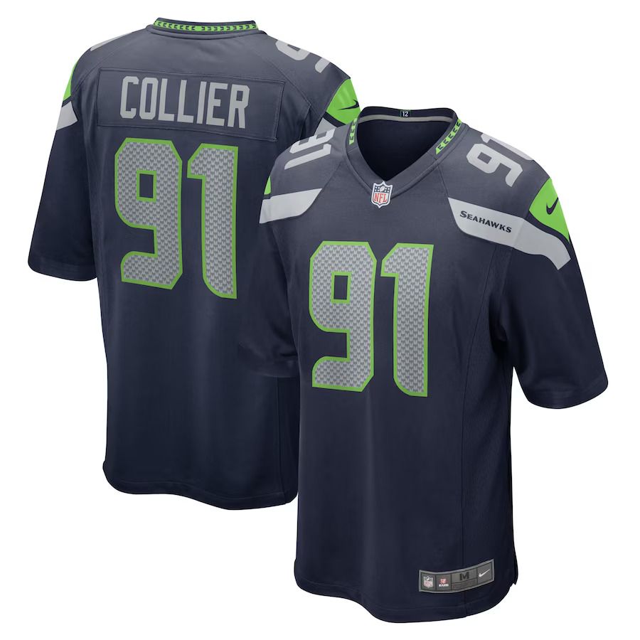 Men Seattle Seahawks #91 L.J. Collier Nike College Navy Game NFL Jersey->seattle seahawks->NFL Jersey